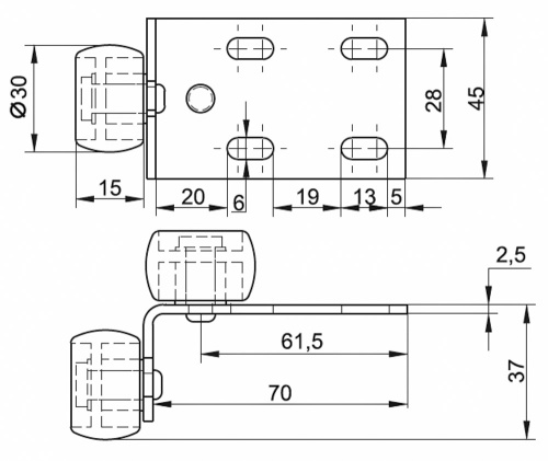 Колесная опора 446.00.000 фото 2