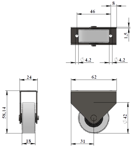 552-Опора колёсная(комкор) фото 2