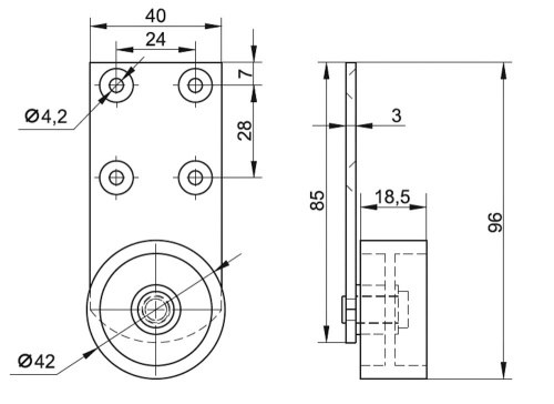 Колесная опора 026.00.000 фото 2