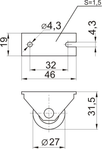 Опора колесная № 493Р фото 2