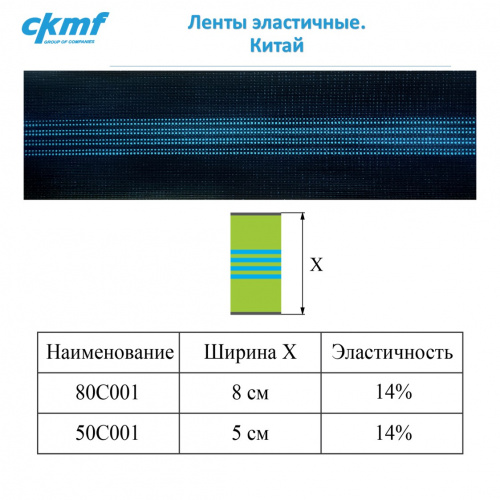Ленты эластичные эластичность 14% (Китай) Ленты эластичные эластичность 14% (Китай)