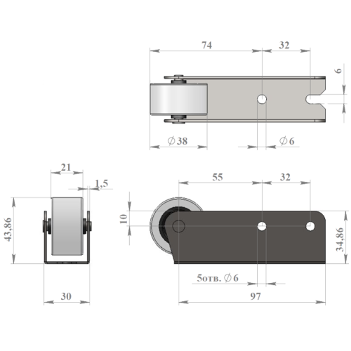362 - Опора роликовая фото 2