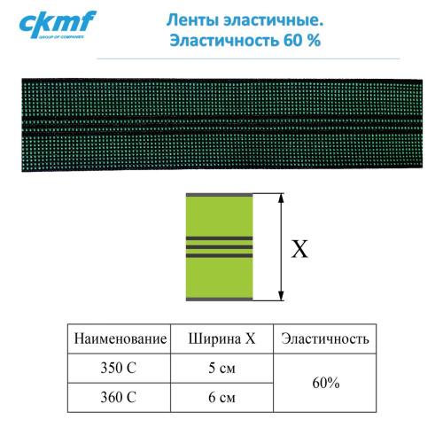 Ленты эластичные эластичность 50% (Китай) Ленты эластичные эластичность 50% (Китай)
