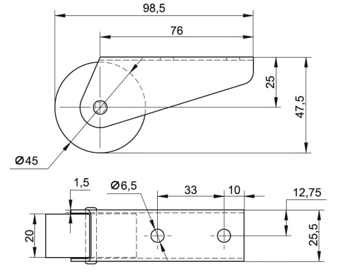 Колёсная опора 128.00.000М фото 2