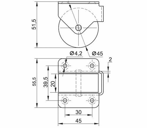 Колесная опора 005.00.000М фото 2