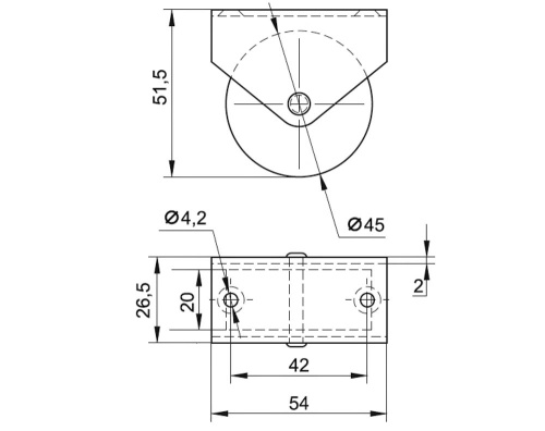 Колесная опора 427.00.000 фото 2
