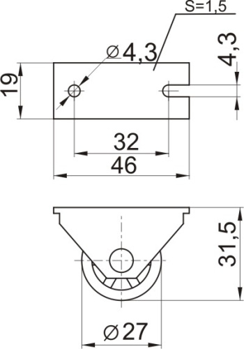 Ролик откатной №493 Р фото 2