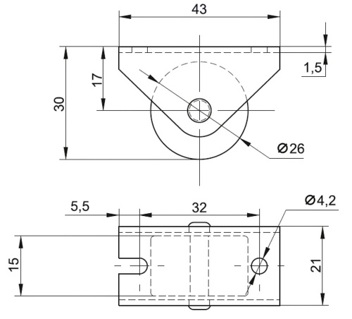 Колесная опора 233.00.000 фото 2