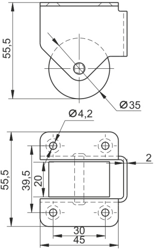 Колёсная опора 006м фото 2