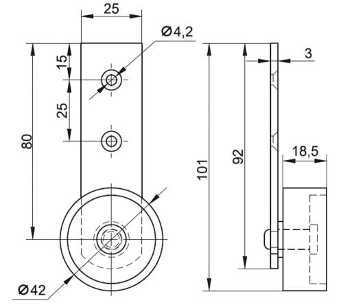 Колесная опора 381.00.000 фото 2