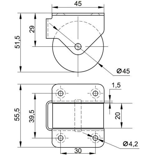 Колёсная опора 305.00.000М фото 2